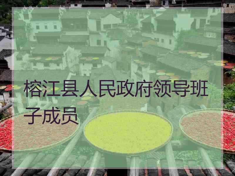 榕江县人民政府领导班子成员