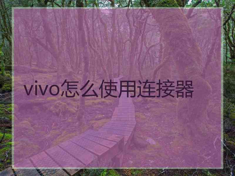 vivo怎么使用连接器