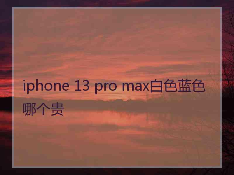 iphone 13 pro max白色蓝色哪个贵