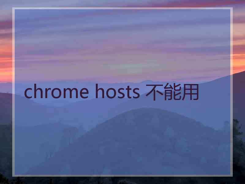 chrome hosts 不能用