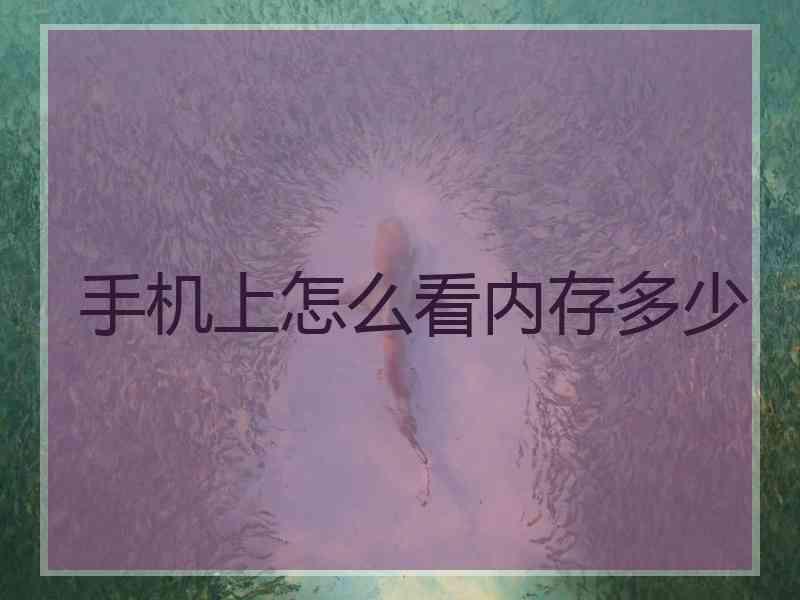 手机上怎么看内存多少