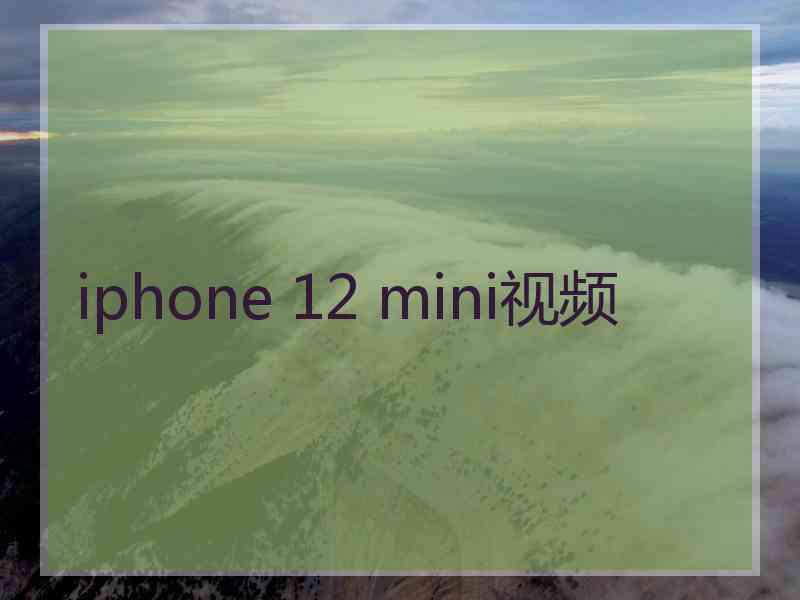 iphone 12 mini视频