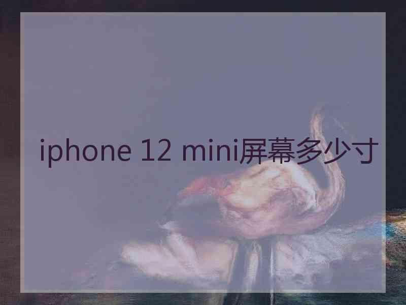 iphone 12 mini屏幕多少寸