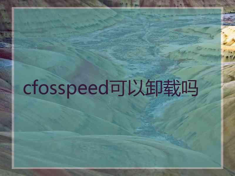 cfosspeed可以卸载吗