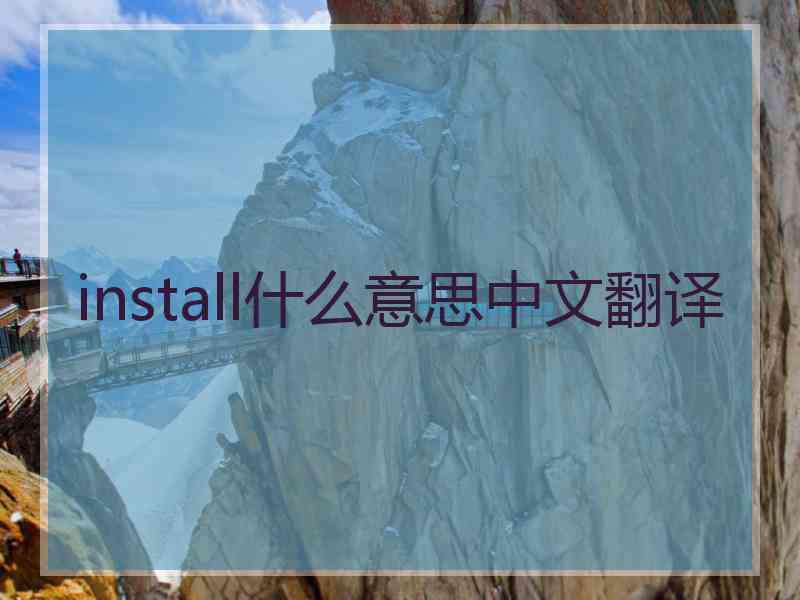 install什么意思中文翻译