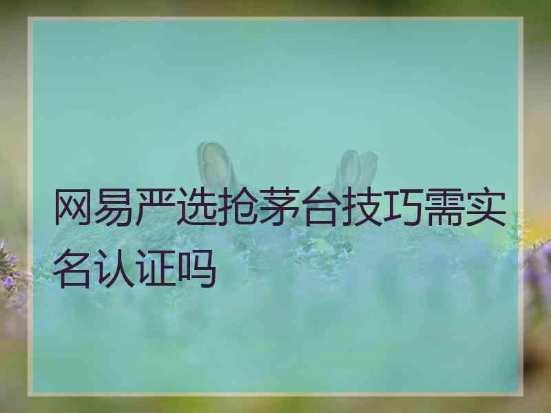 网易严选抢茅台技巧需实名认证吗