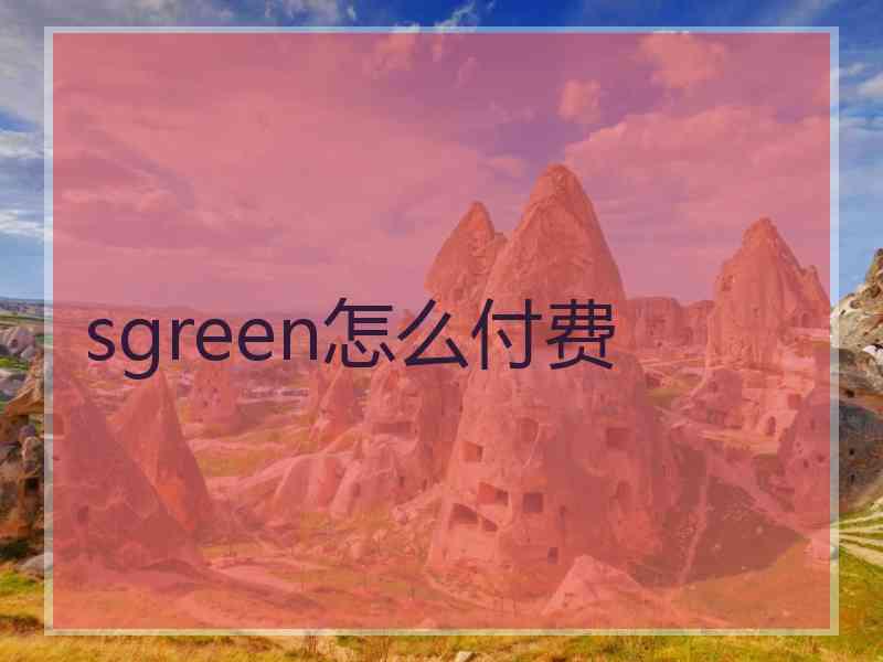 sgreen怎么付费