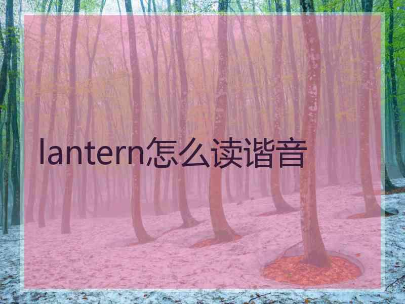 lantern怎么读谐音