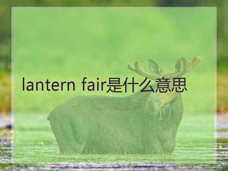 lantern fair是什么意思