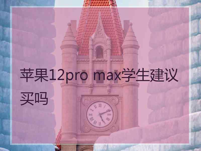 苹果12pro max学生建议买吗