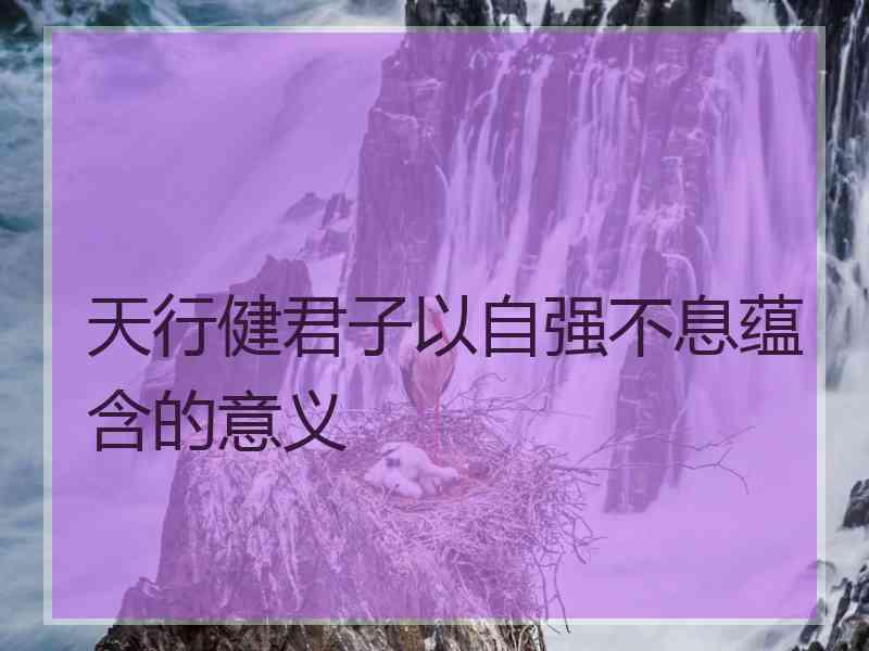 天行健君子以自强不息蕴含的意义