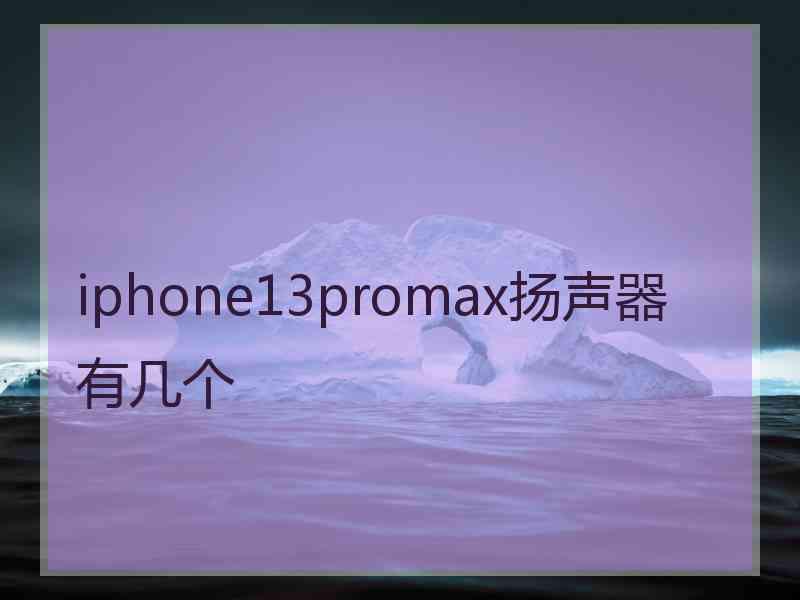 iphone13promax扬声器有几个