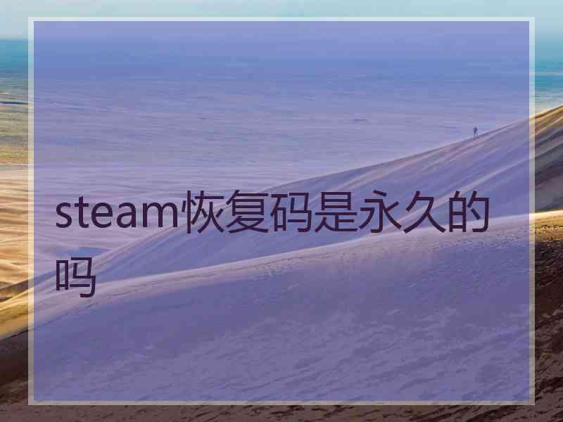 steam恢复码是永久的吗