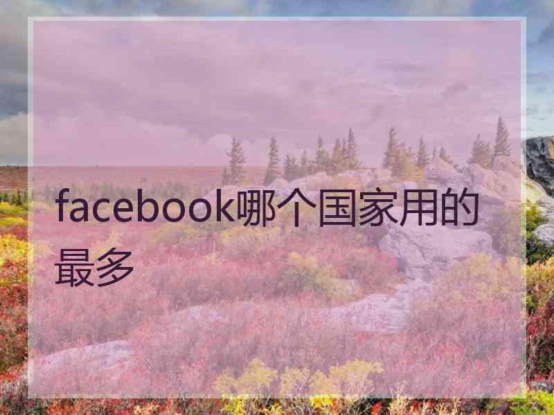 facebook哪个国家用的最多