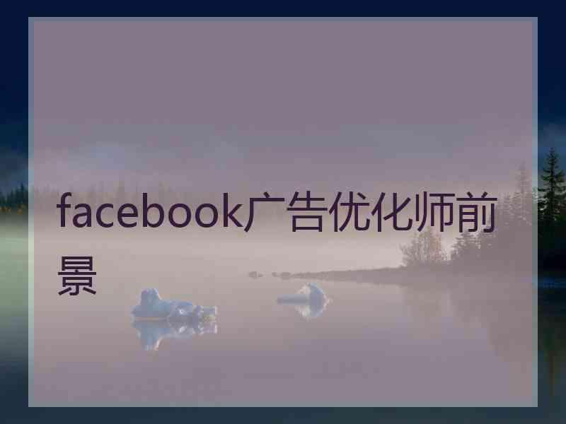 facebook广告优化师前景