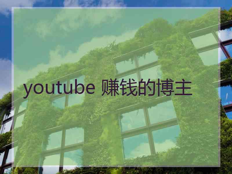 youtube 赚钱的博主