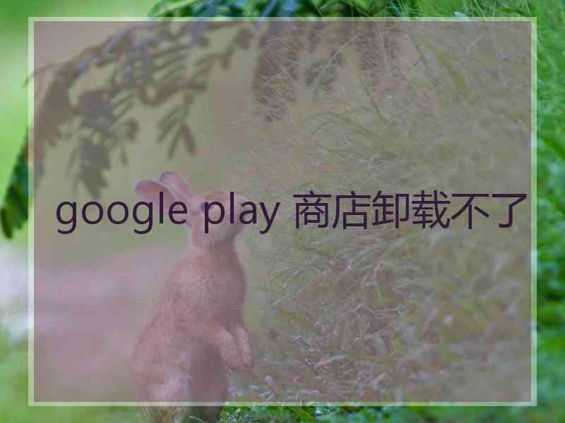 google play 商店卸载不了