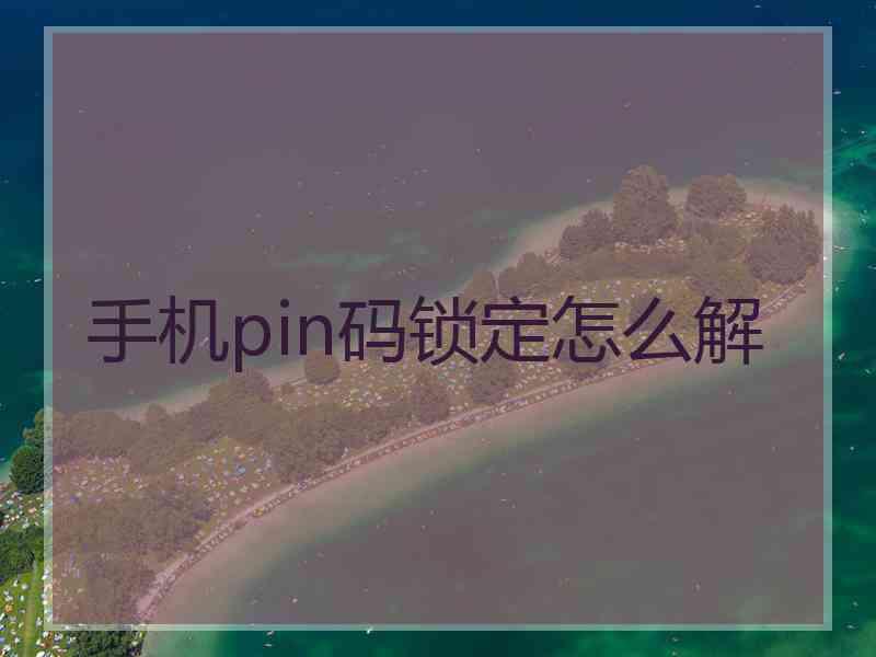 手机pin码锁定怎么解