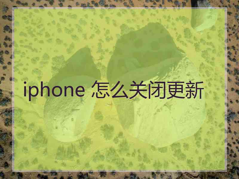 iphone 怎么关闭更新