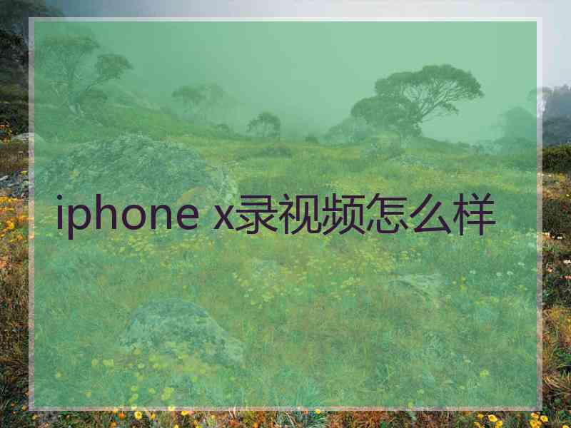 iphone x录视频怎么样