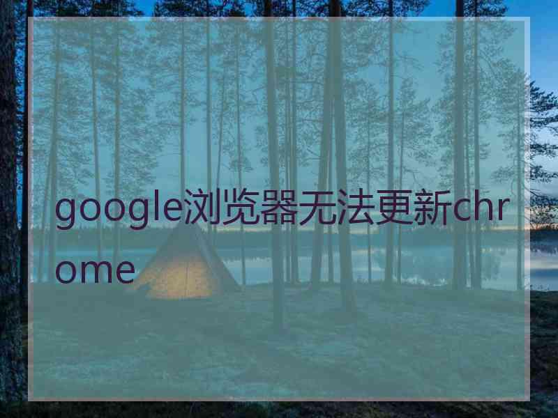 google浏览器无法更新chrome