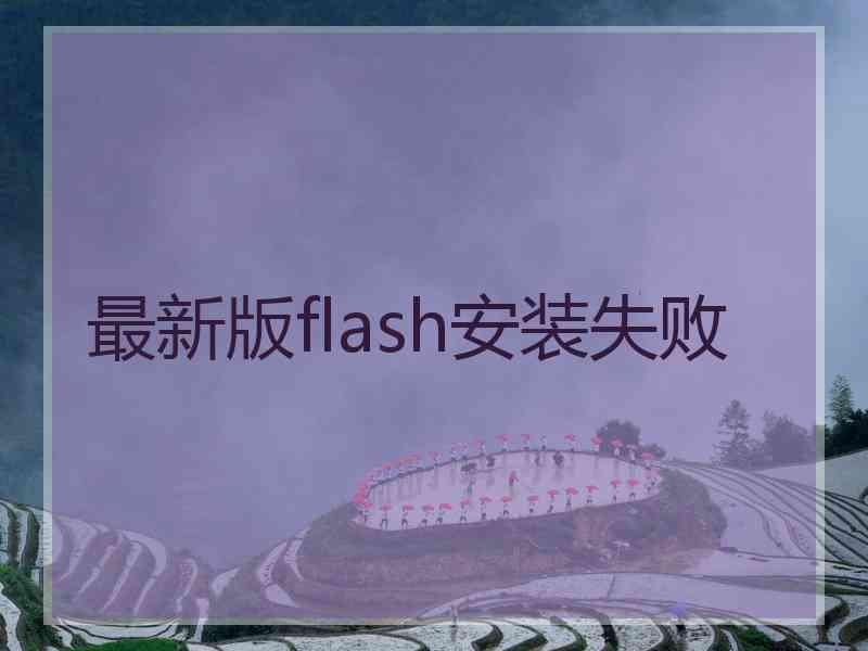 最新版flash安装失败