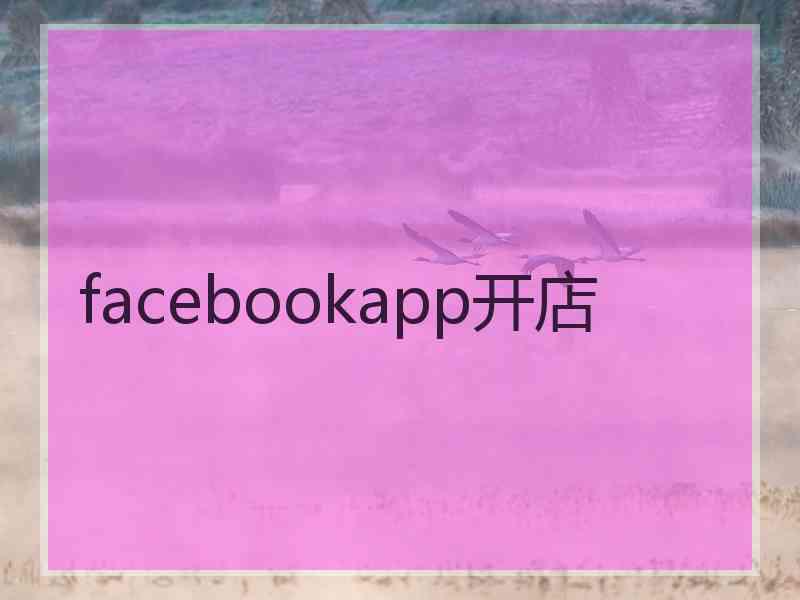 facebookapp开店