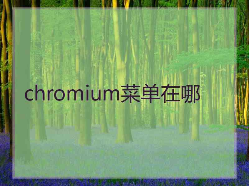 chromium菜单在哪