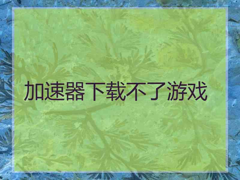 加速器下载不了游戏