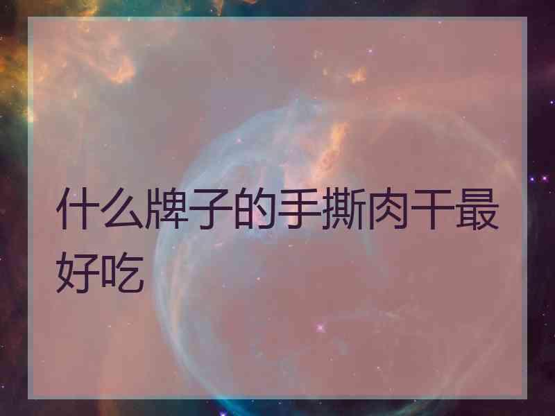 什么牌子的手撕肉干最好吃