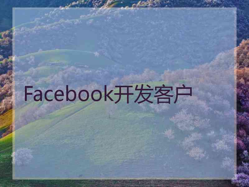 Facebook开发客户