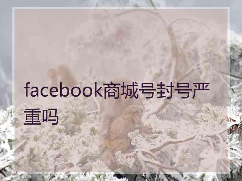 facebook商城号封号严重吗