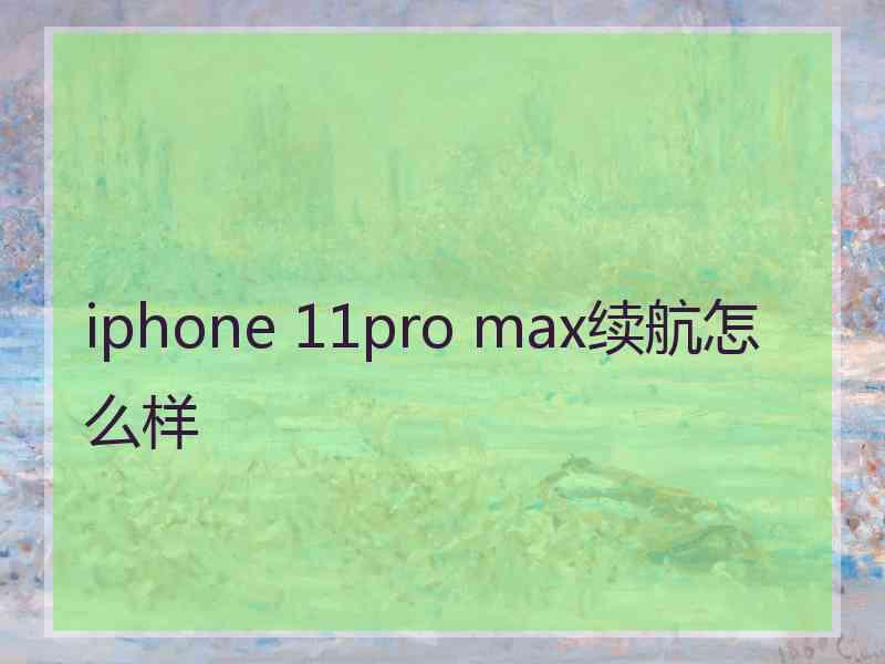 iphone 11pro max续航怎么样