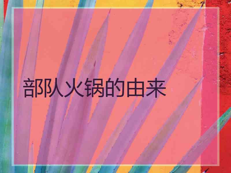 部队火锅的由来