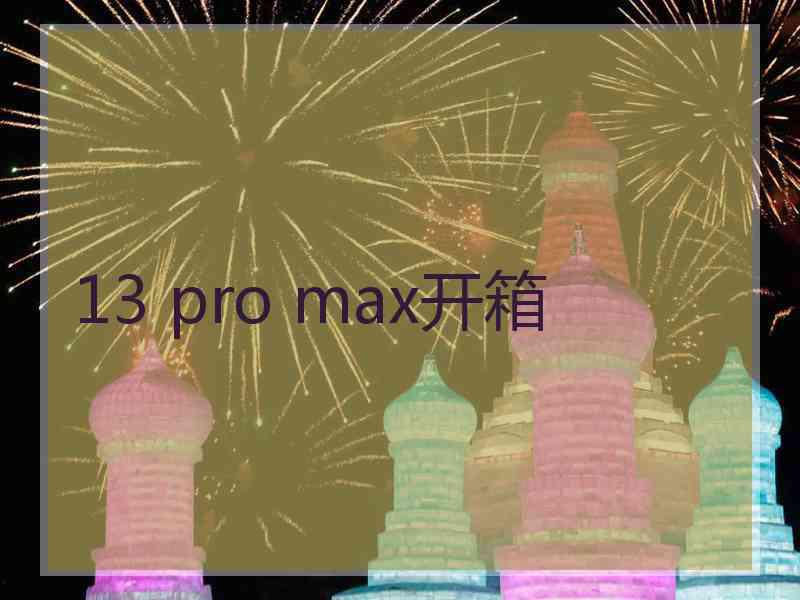 13 pro max开箱