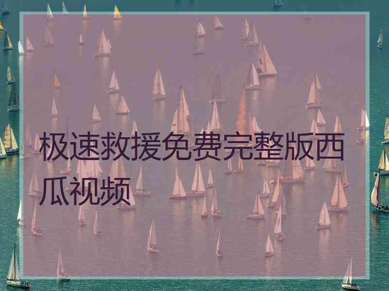 极速救援免费完整版西瓜视频