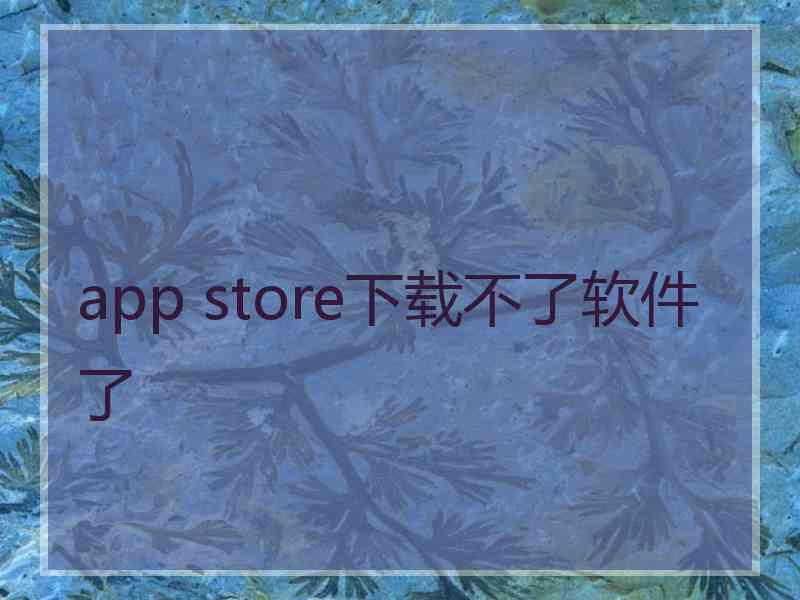 app store下载不了软件了