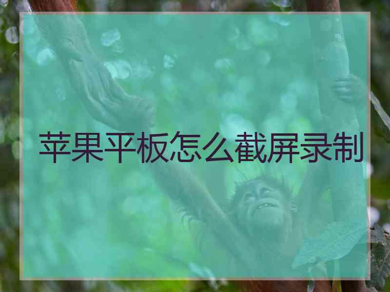 苹果平板怎么截屏录制