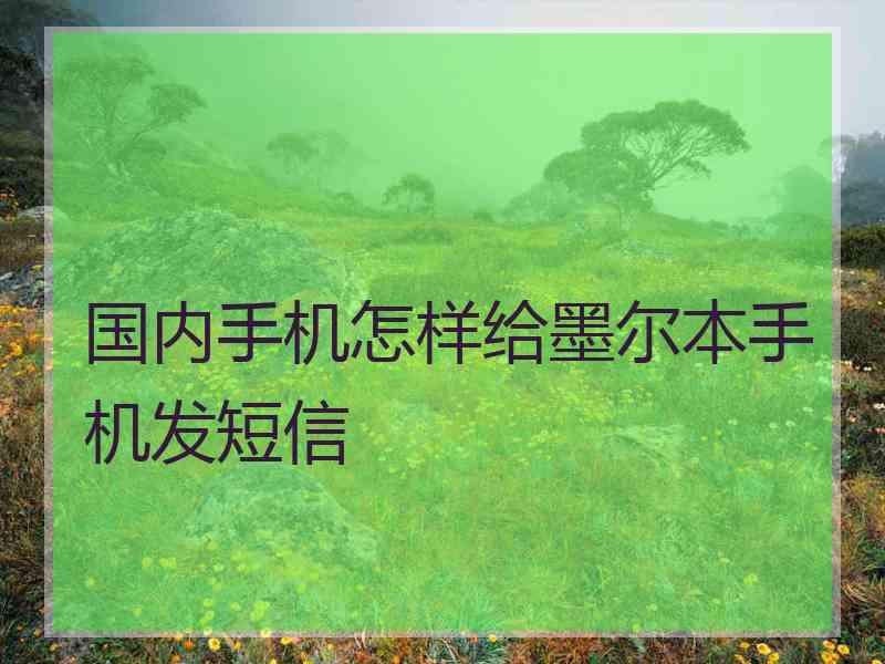 国内手机怎样给墨尔本手机发短信