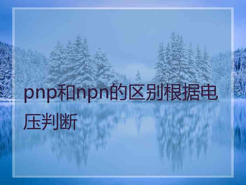 pnp和npn的区别根据电压判断