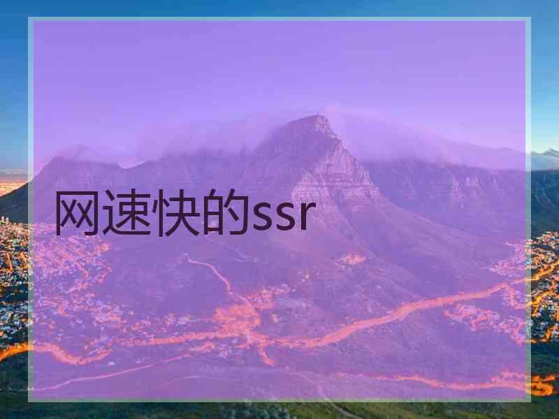 网速快的ssr