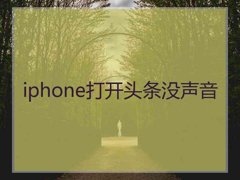 iphone打开头条没声音