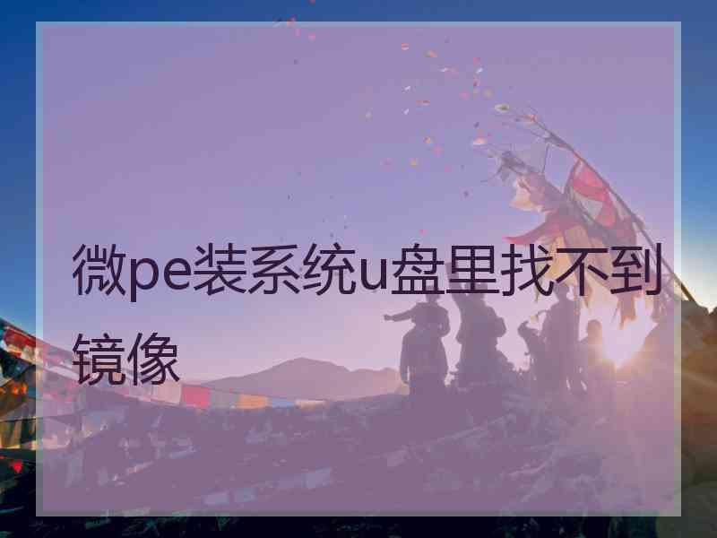 微pe装系统u盘里找不到镜像