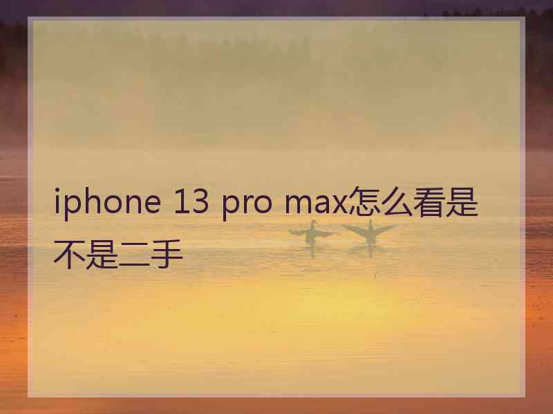 iphone 13 pro max怎么看是不是二手