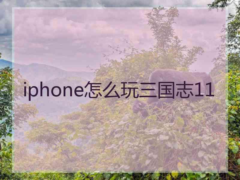 iphone怎么玩三国志11