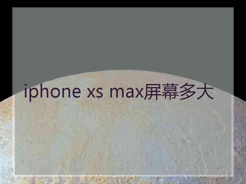 iphone xs max屏幕多大