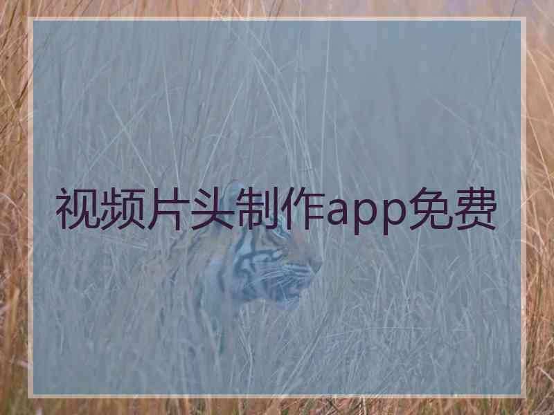 视频片头制作app免费