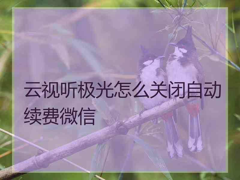 云视听极光怎么关闭自动续费微信