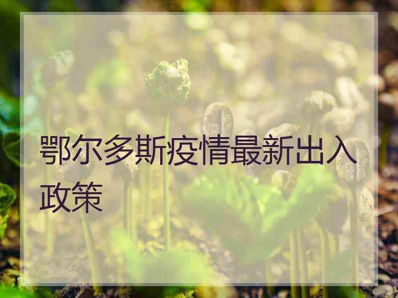 鄂尔多斯疫情最新出入政策