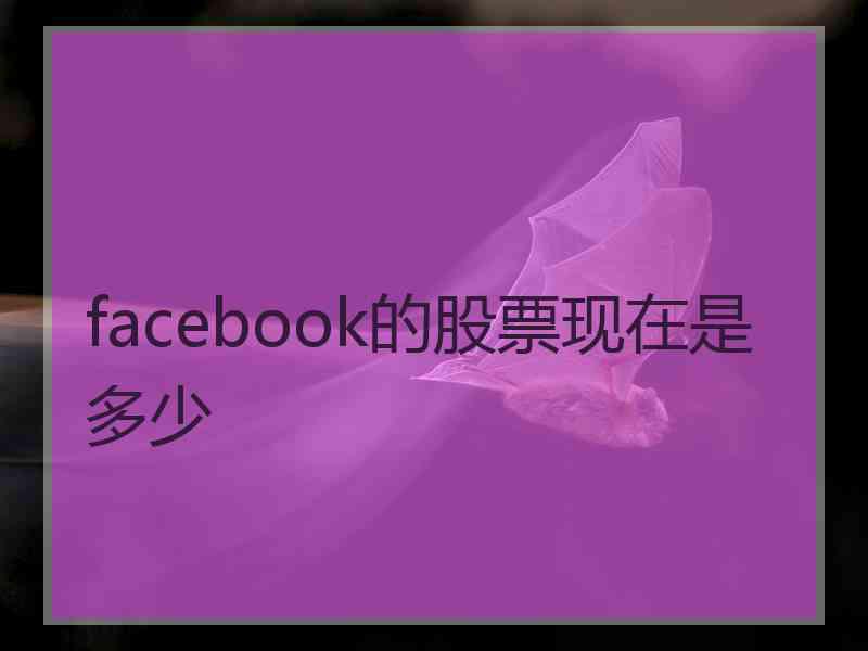 facebook的股票现在是多少